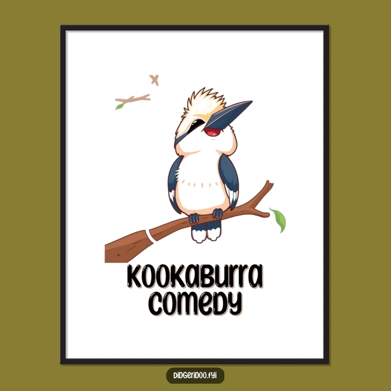 Funny Laughing Kookaburra Digital Art: Aussie Laughter Decor, Instant Gift