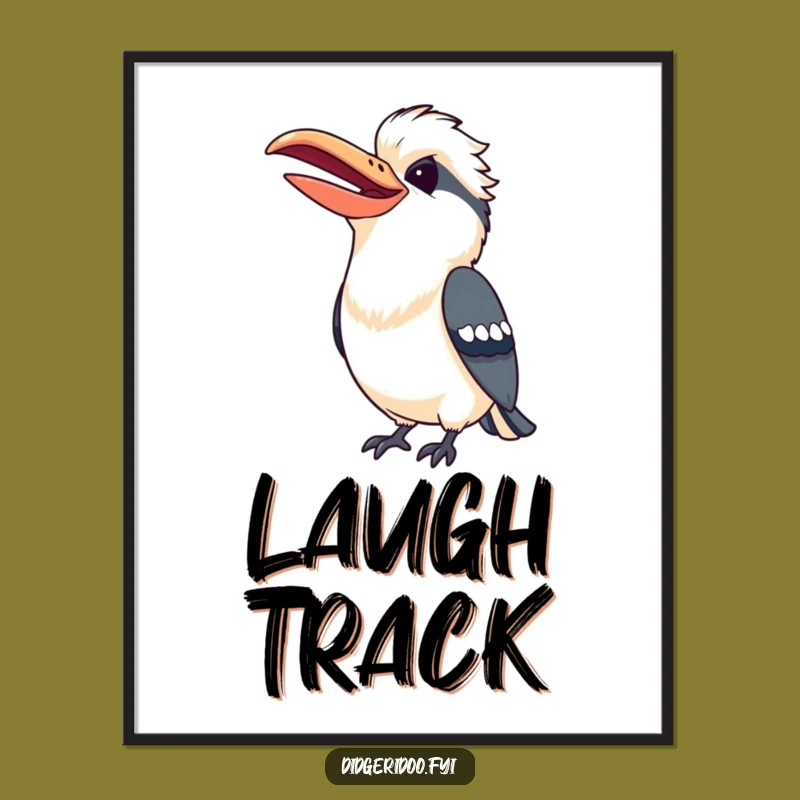 Funny Kookaburra Laugh Digital Art Print: Cheerful Bird Instant Download Gift