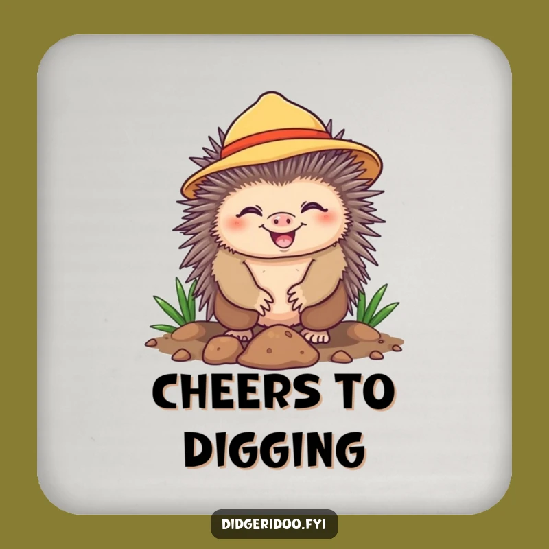 Funny Echidna Digging Coaster - Protect Surfaces with Sunshine, Garden Decor, Perfect Funny Gift!