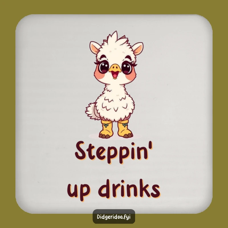 Funny Emu Boots Coasters: Surprised Bird Drink Protection Gift