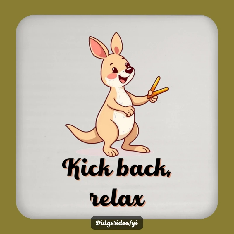 Funny Kangaroo Kicking Boomerang Coaster: Protect Surfaces with Aussie Humor