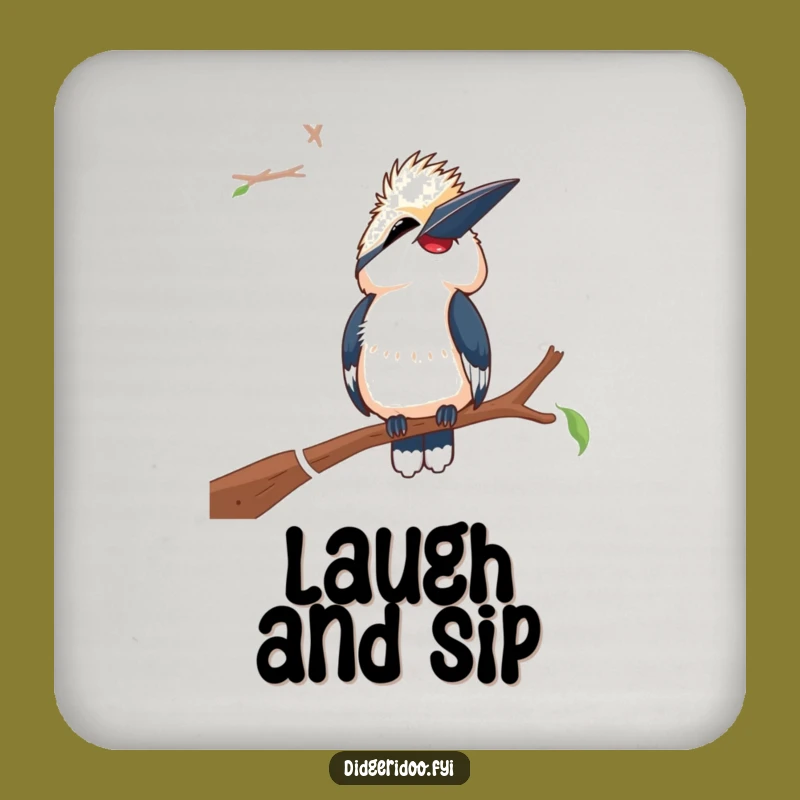 Funny Laughing Kookaburra Coaster: Cheers with Chuckles, Unique Gift