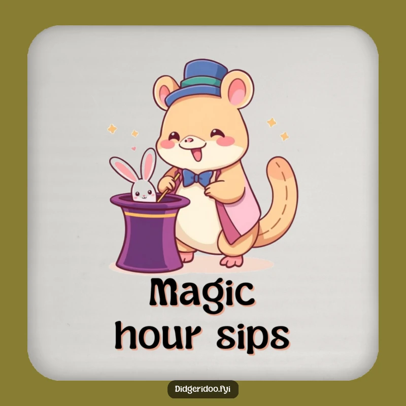 Funny Platypus Magician Coasters: Giddy Illusion Drink Protection Gift