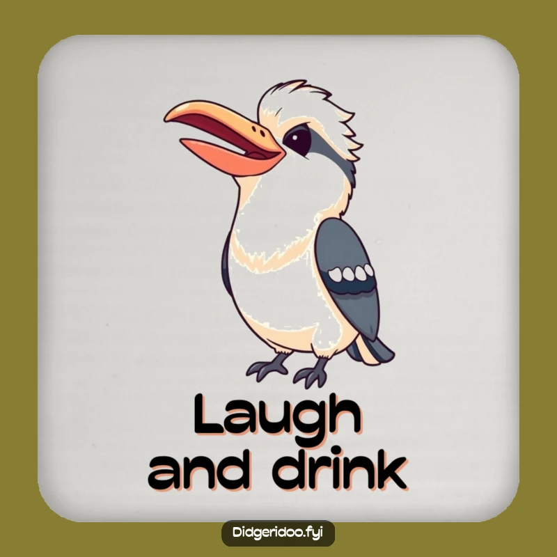 Funny Kookaburra Laugh Drink Coaster: Cheerful Table Protection Gift