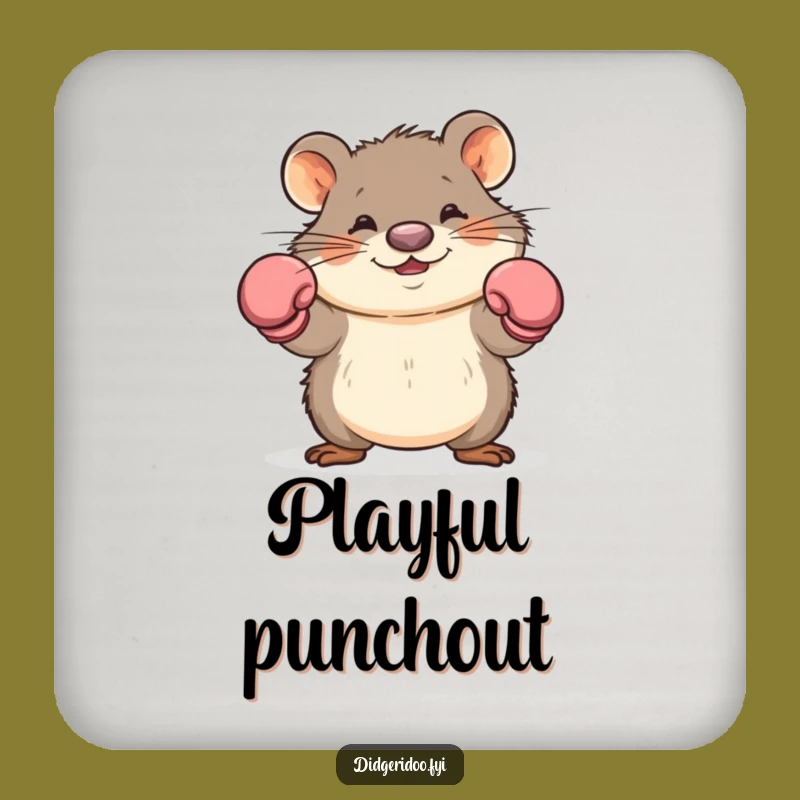 Funny Wombat Boxer Coasters: Hilarious Dodging Drink Protection Gift Set