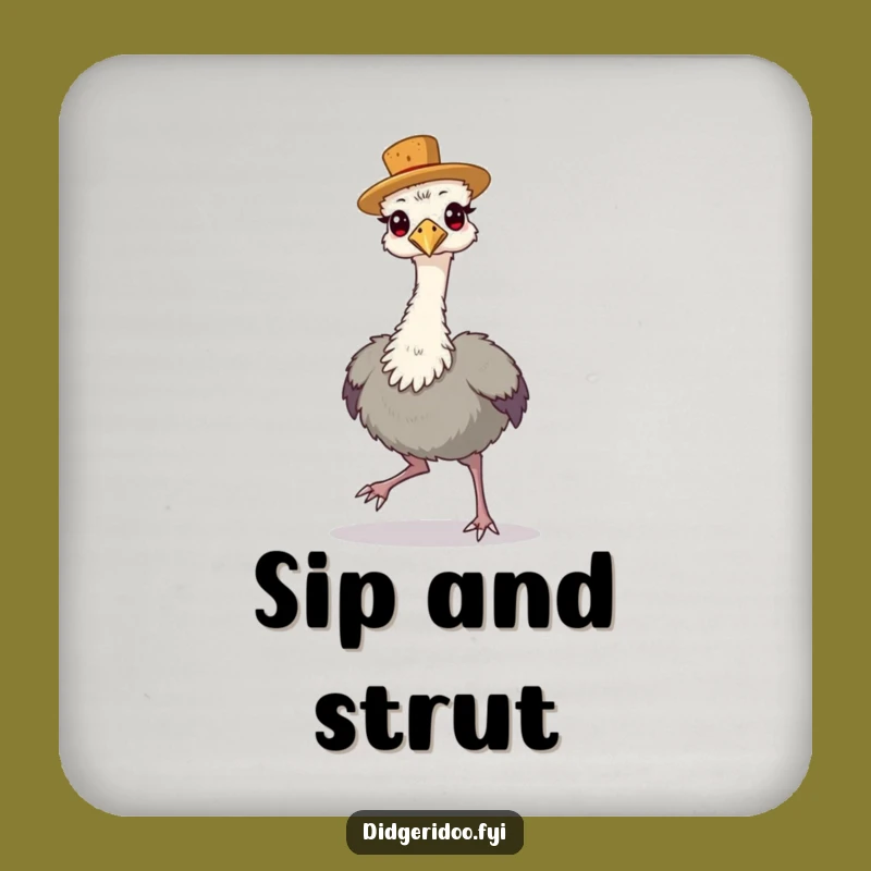 Funny Emu Cork Hat Coaster - Protect Surfaces with Aussie Confidence, Ideal Gift