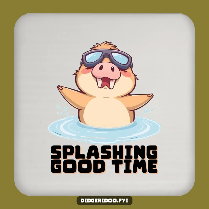 Funny Platypus Goggles Coaster - Protect Surfaces with Puddle Fun, Ideal Gift