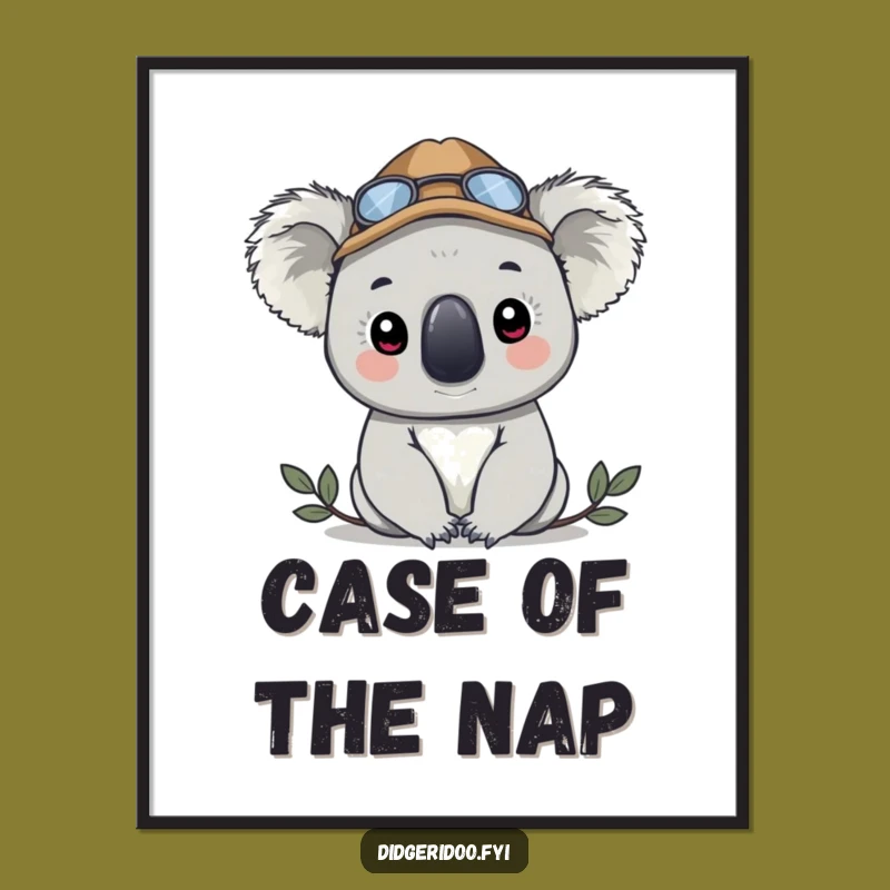 Funny Koala Detective Poster - Intriguing Wall Art for Your Den
