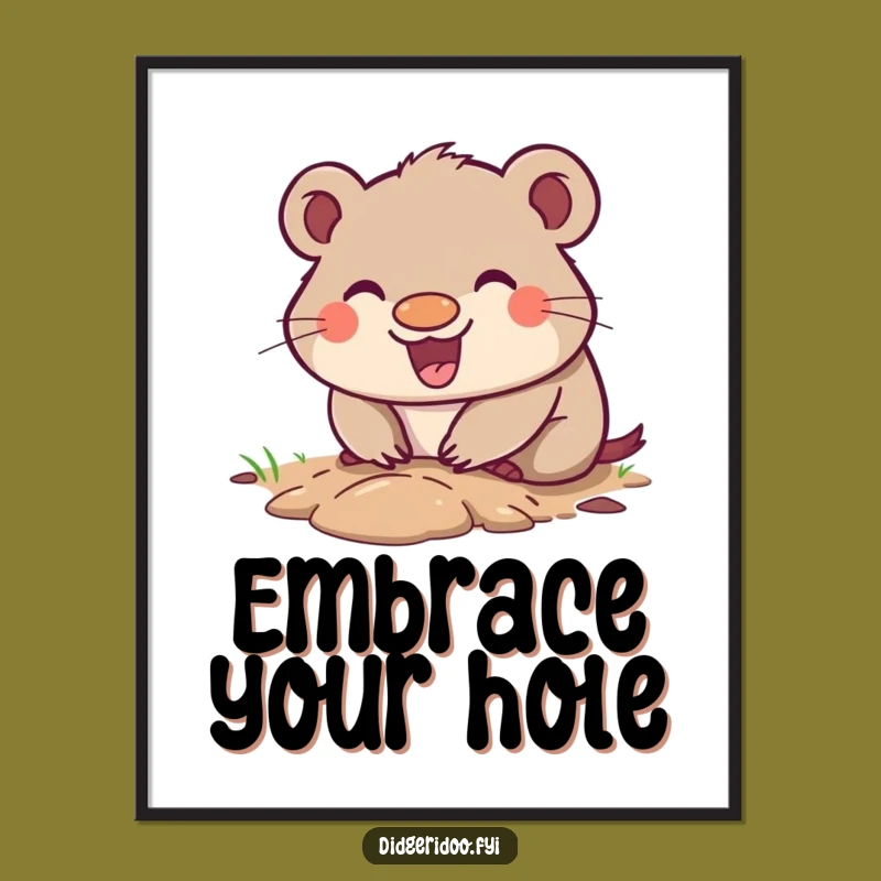 Funny Wombat Digging Poster: Bring Hilarious Outback Enthusiasm to Your Walls
