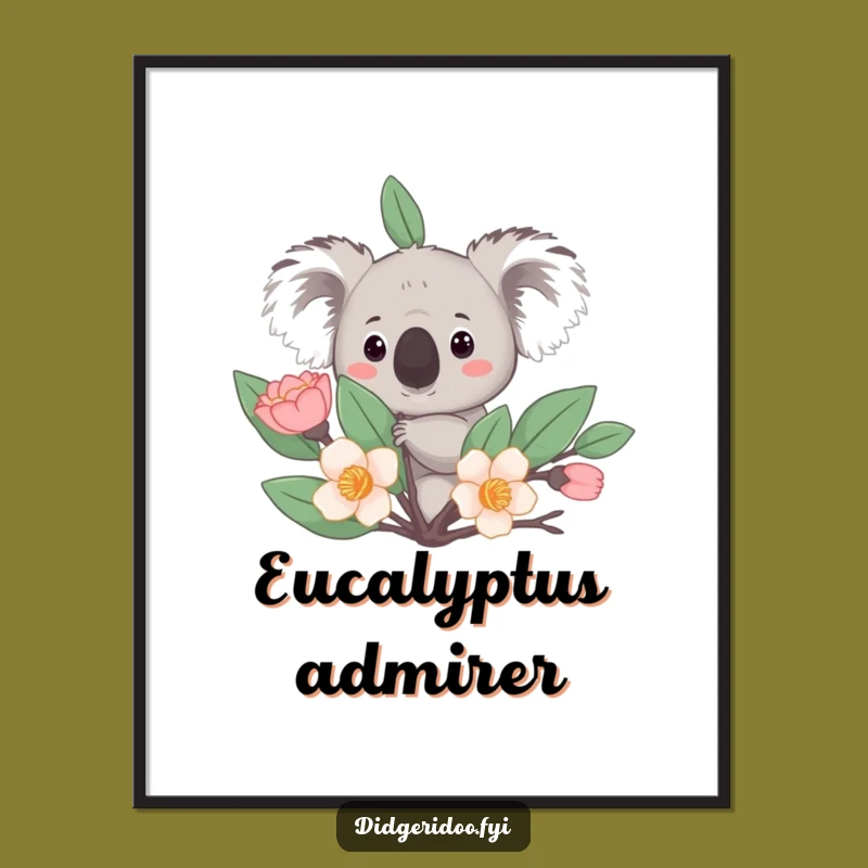 Funny Koala Poster: Curious Peek, Adorable Outback Wall Art Gift