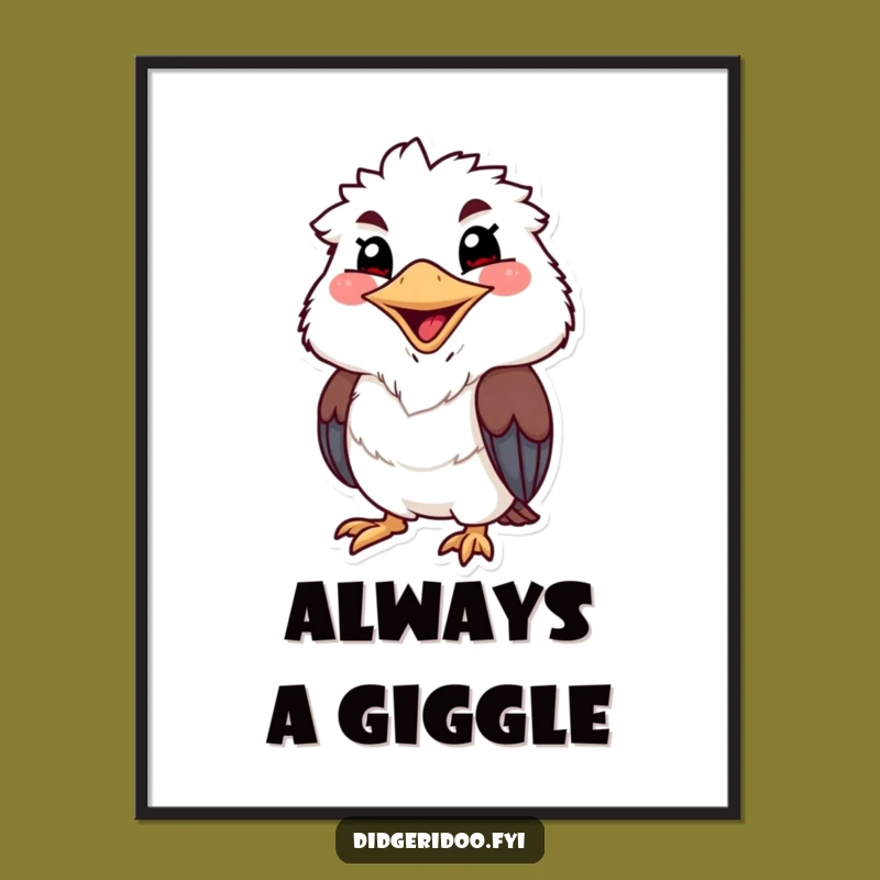 Funny Kookaburra Chuckle Poster: Infectious Laughter for Your Wall Decor