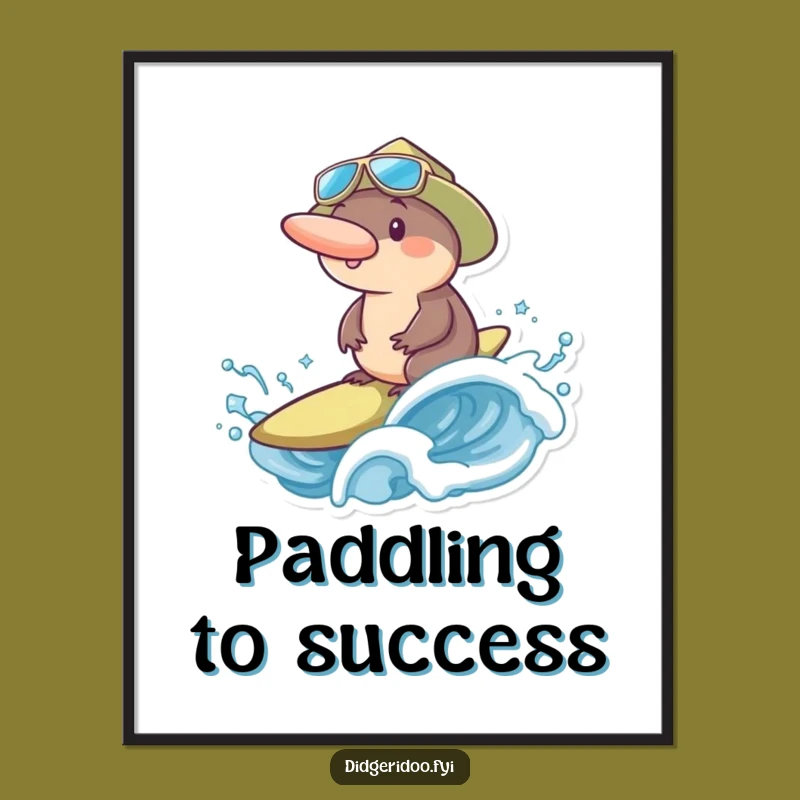 Funny Platypus Surfer Poster: Hilarious Aussie Art, Perfect Wall Decor Funny Gift for Surfers!