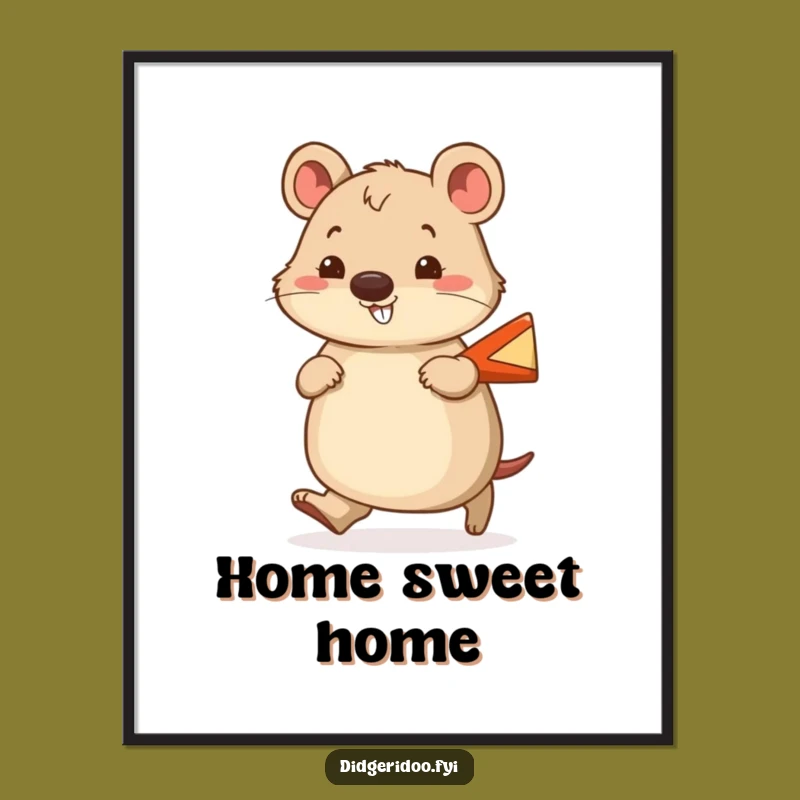 Funny Wombat Boomerang Poster: Cheerful Aussie Art for Your Walls
