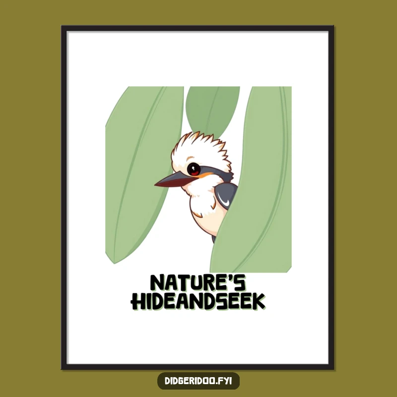 Funny Kookaburra Eucalyptus Poster - Hilarious Bird Art Print Gift for Walls