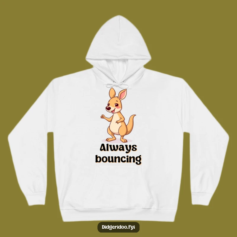 Funny Kangaroo Jig Hoodie - Cozy Smiling Character Sweatshirt for Energetic Vibes