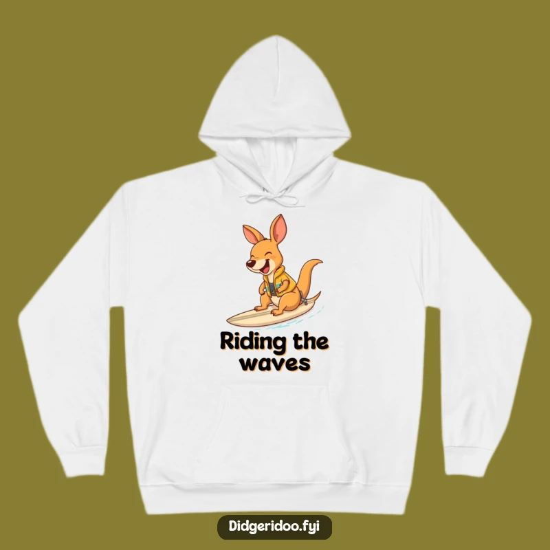 Funny Kangaroo Surfer Hoodie: Cozy Vest Rider Surf Sweatshirt Gift