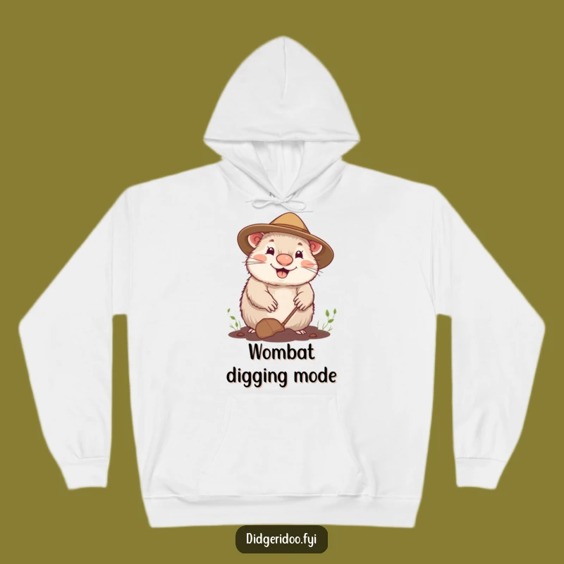 Funny Cheerful Wombat Gardening Hoodie - Cozy Happy Outdoor Gift