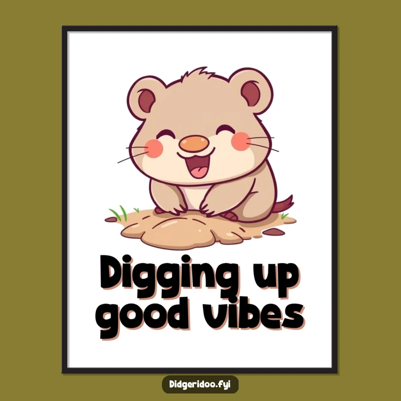 Free Printable Wall Art: Happy Wombat Digging Decor