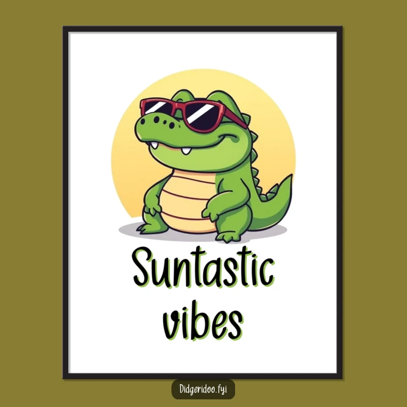 Free Printable Crocodile Wall Art: Cool Sun-Basking Design for Fun Decor