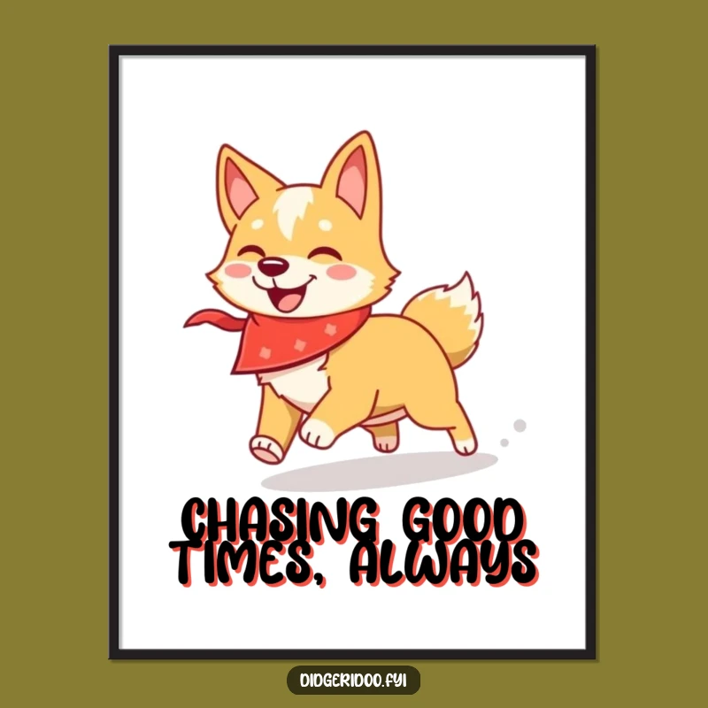 Free Printable Dingo Art: Funny Bandana Dog Downloadable Wall Decor