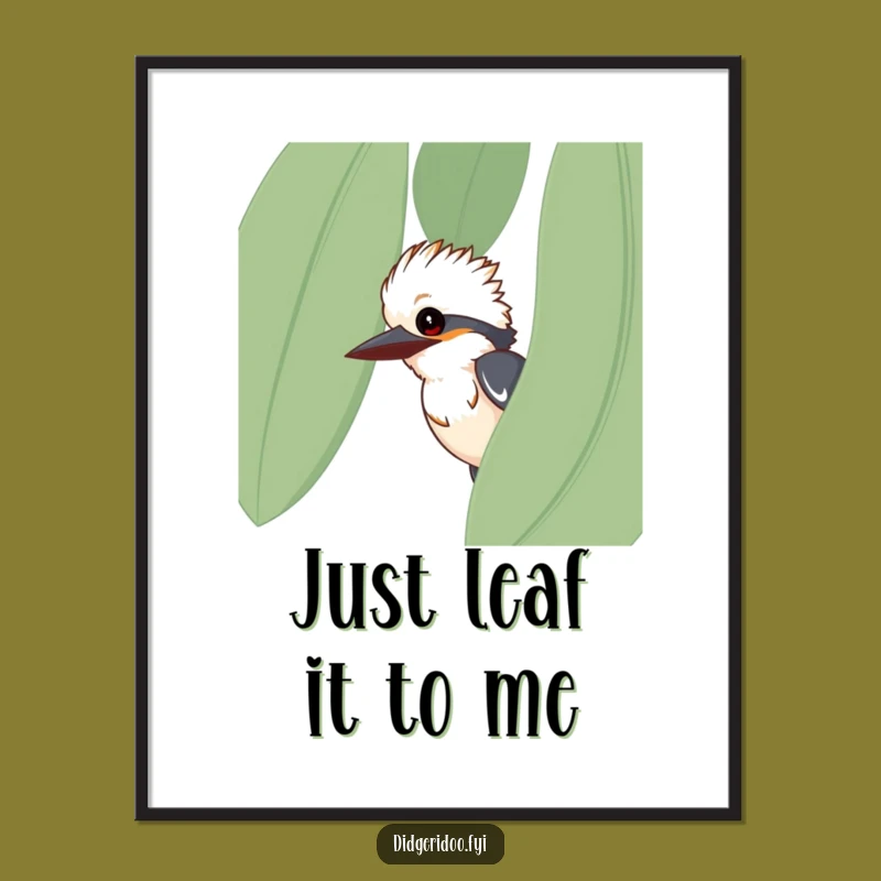 Free Printable Funny Kookaburra Wall Art - Eucalyptus Peek Downloadable Decor for Laughs