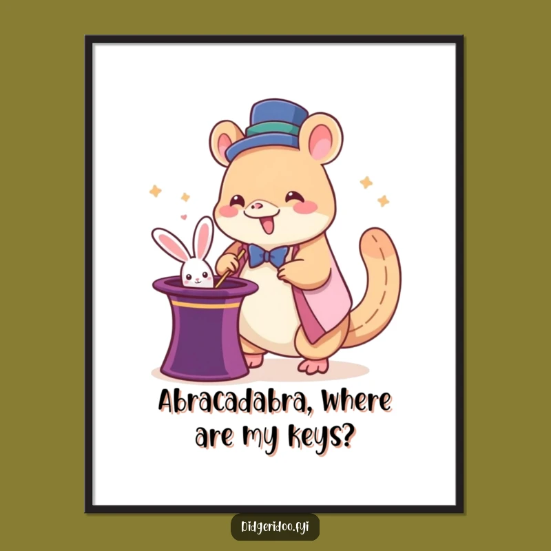 Free Printable Wall Art: Giddy Platypus Magician Pulling Rabbit for Whimsical Decor