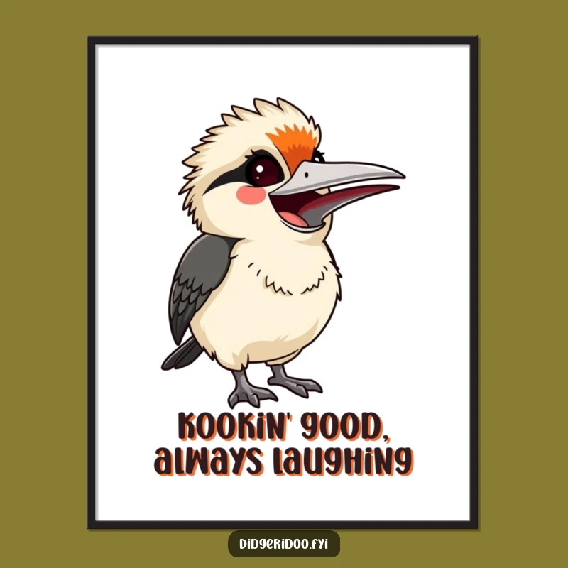 Free Printable Wall Art: Laughing Kookaburra, Hilarious Downloadable Decor