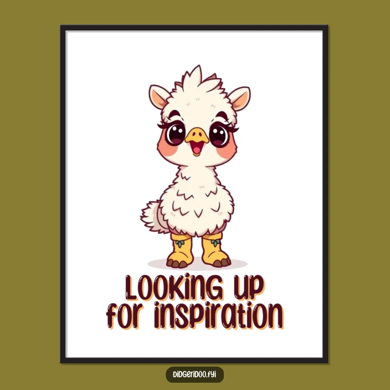 Free Printable Wall Art: Surprised Emu in Tiny Boots for Whimsical Decor