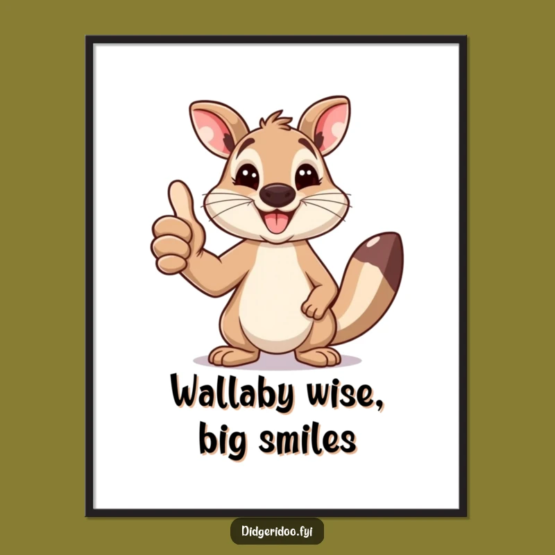 Free Printable Wallaby Art: Happy Thumbs Up Downloadable Decor for Smiles!