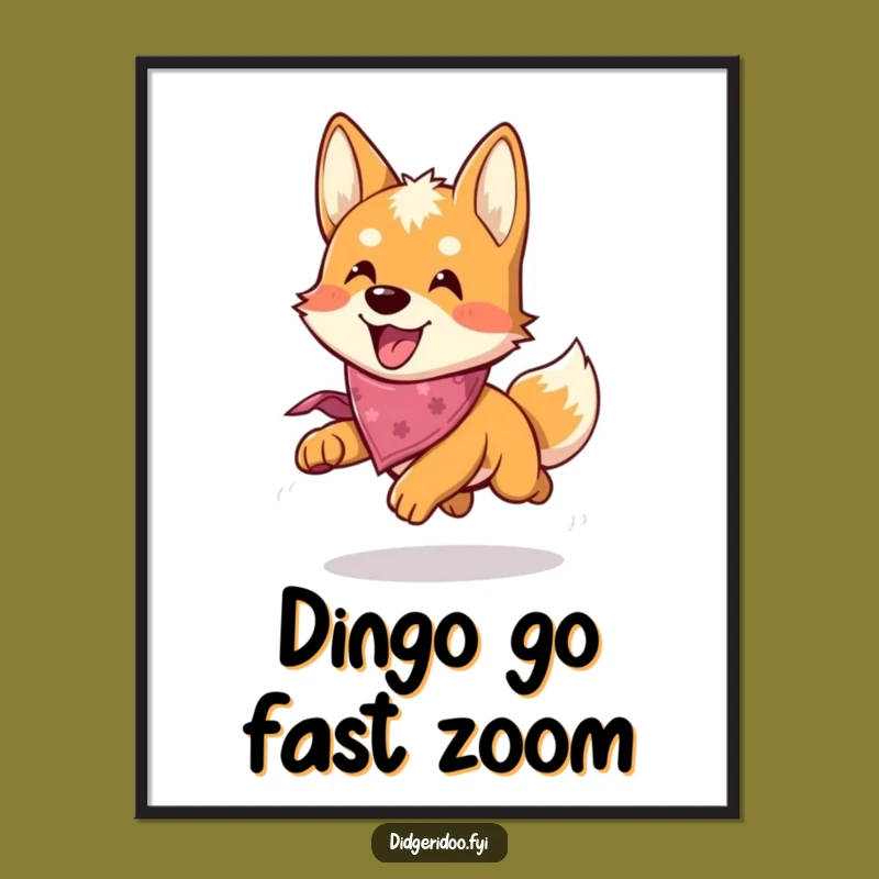 Funny Free Printable Dingo Wall Art: Playful Chase Downloadable Decor