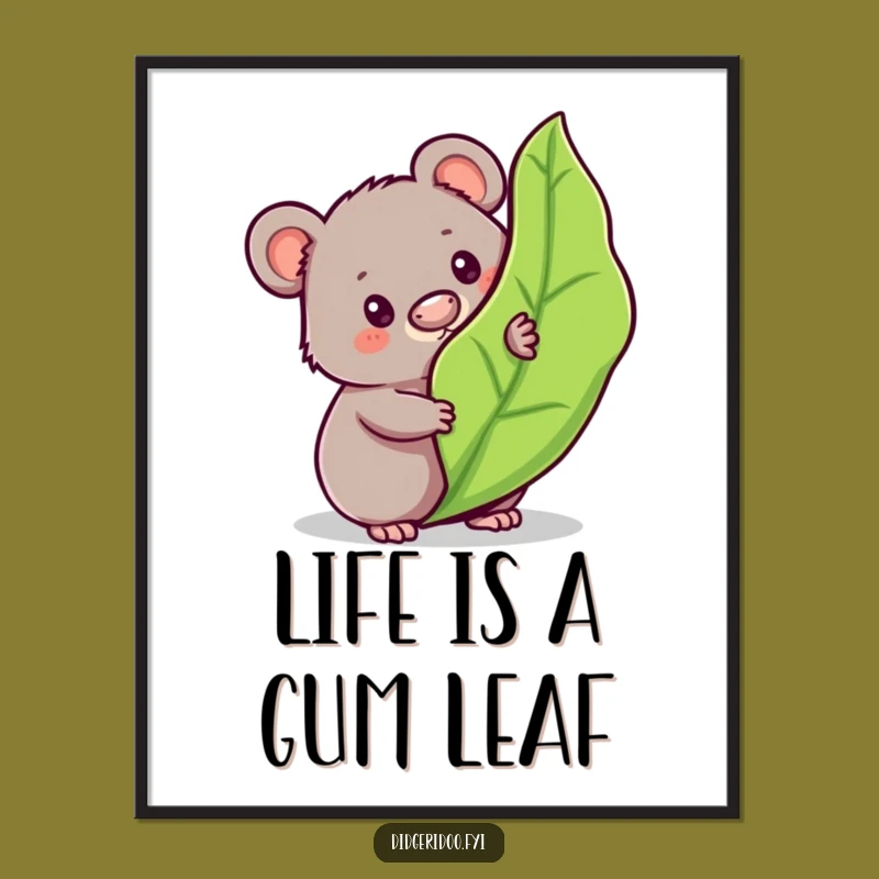 Funny Free Printable Wall Art: Wombat Peeking, Cute Downloadable Decor