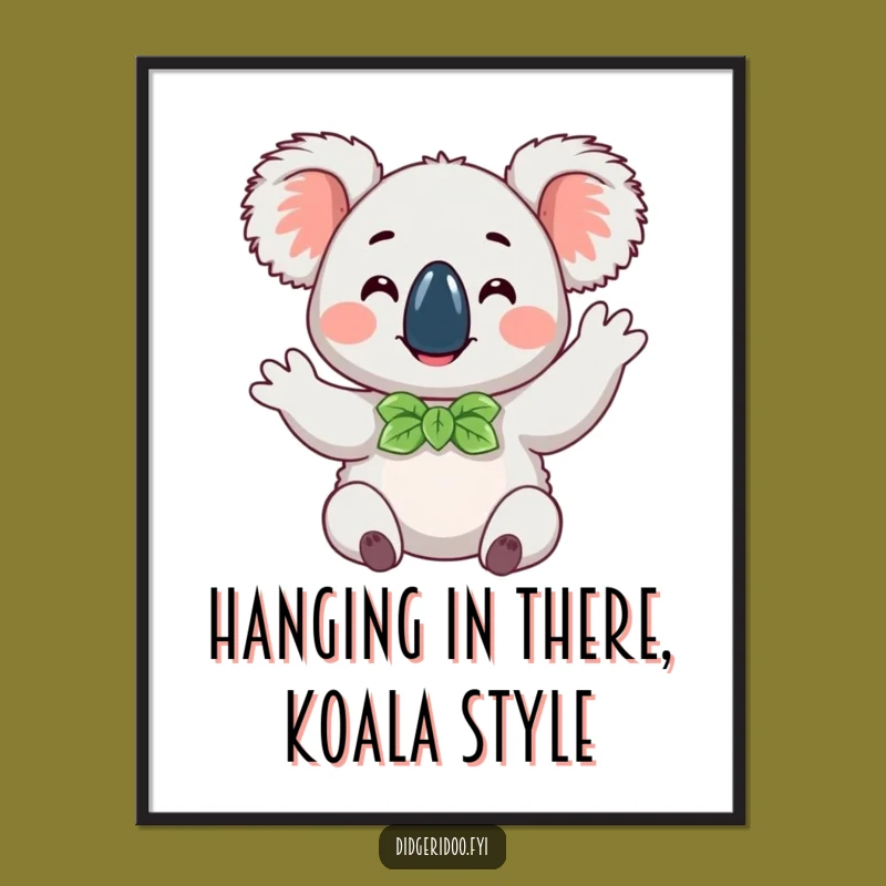 Free Printable Wall Art: Happy Koala, Hilarious Downloadable Decor