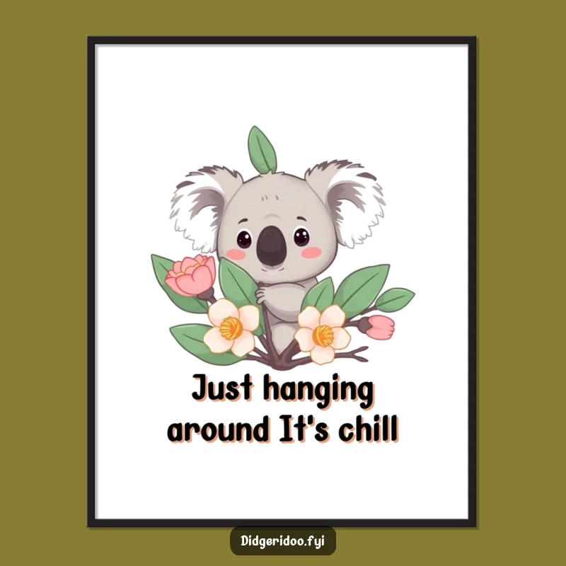 Free Printable Koala Wall Art: Eucalyptus Peek Design, Funny Downloadable Decor