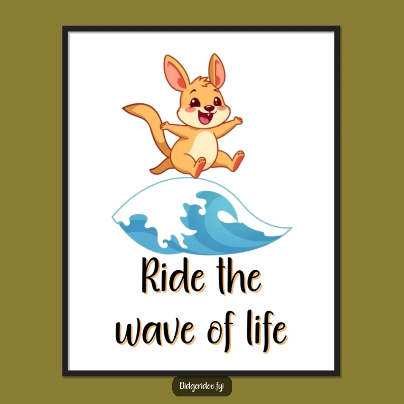 Funny Free Printable Wallaby Art: Cheerful Leaping Downloadable Home Decor