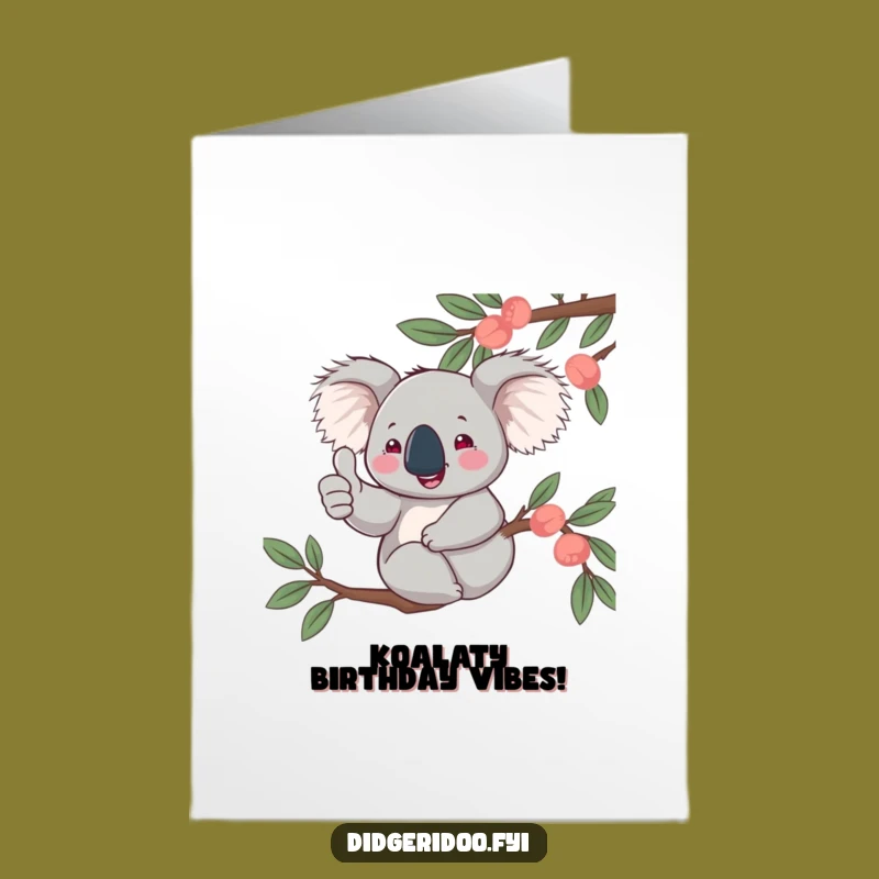 Free Printable Birthday Card: Jovial Koala Thumbs Up for a Fun DIY Gift
