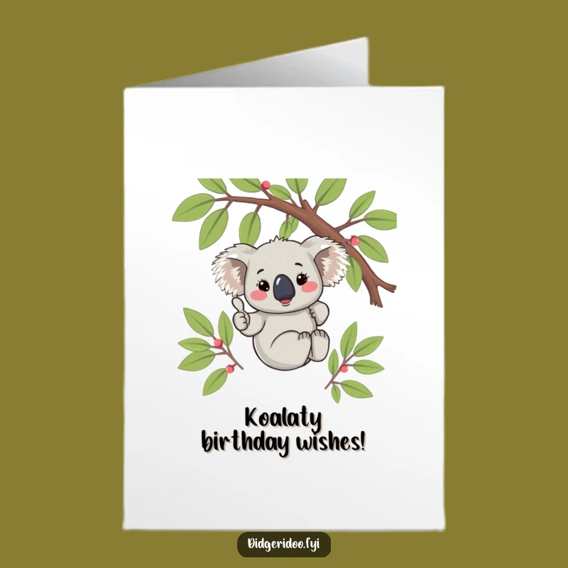 Free Printable Birthday Card: Koala's Thumbs Up, Sweet Downloadable Gift
