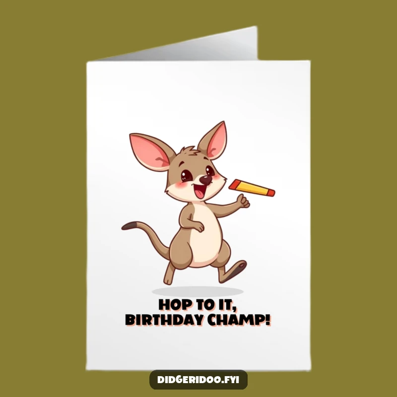 Free Printable Wallaby Birthday Card: Funny Boomerang Hop Downloadable Greeting
