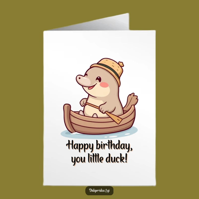 Free Printable Birthday Card: Platypus Paddling, Funny Downloadable Gift