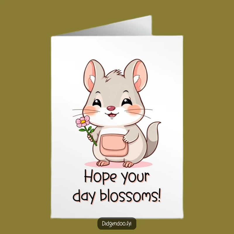 Free Printable Bilby Birthday Card: Sweet Flower Gift Downloadable Card
