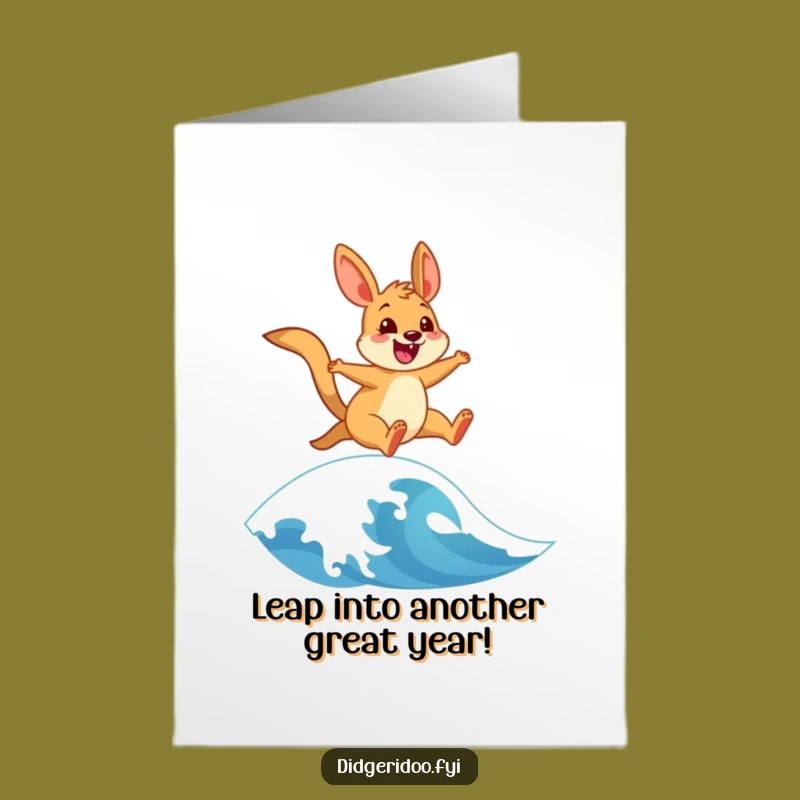 Free Printable Wallaby Birthday Card: Funny Leap of Joy Downloadable Gift