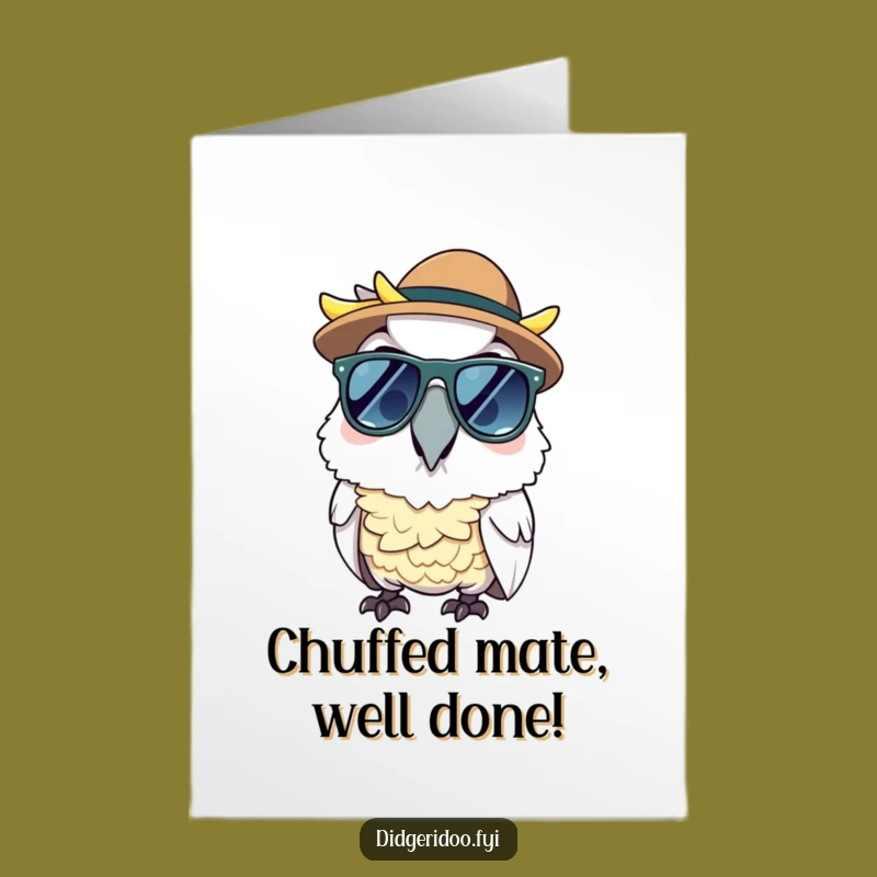 Free Printable Congrats Card: Cockatoo Akubra Funny Downloadable Gift