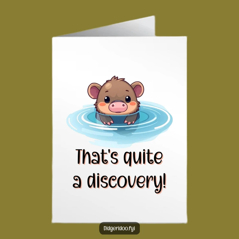 Free Printable Congrats Card: Curious Platypus, Fun Downloadable Gift