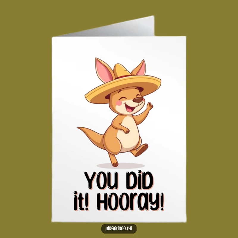 Free Printable Congrats Card: Joyful Kangaroo Fiesta, Humorous Downloadable Gift