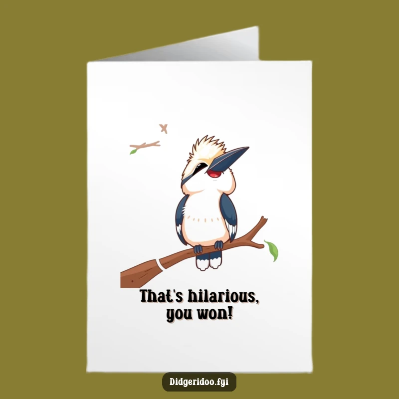 Free Printable Congrats Card: Laughing Kookaburra, Hilarious Downloadable Gift