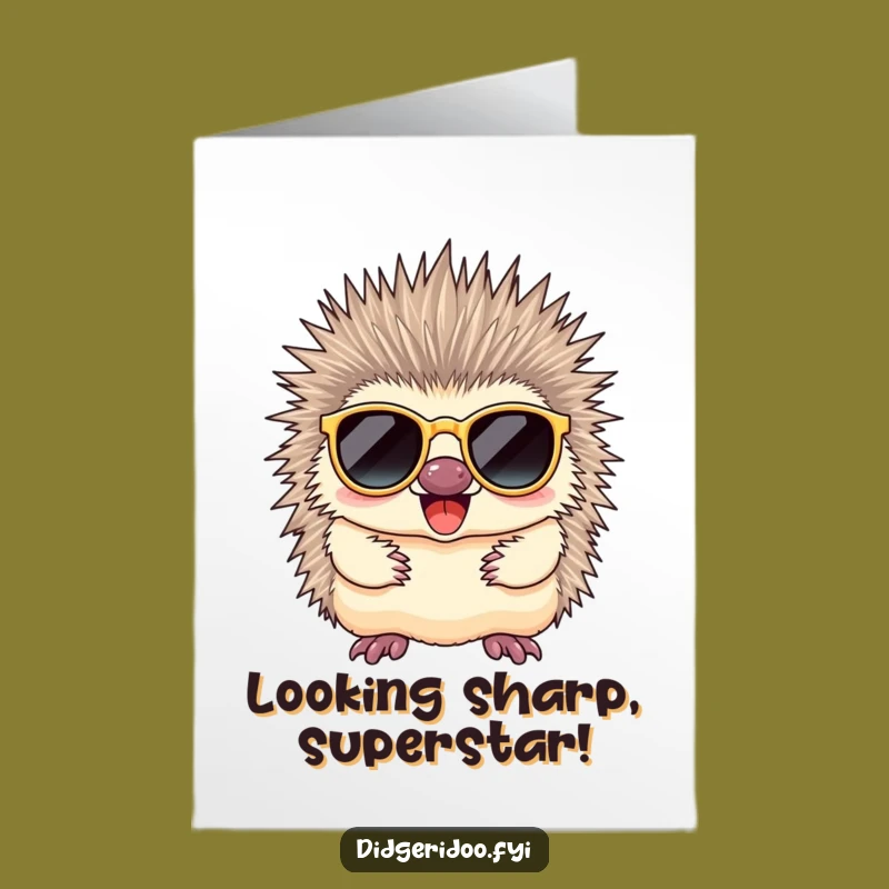 Free Printable Congrats Card: Sunglasses Echidna, Awesome Downloadable Achievement Gift