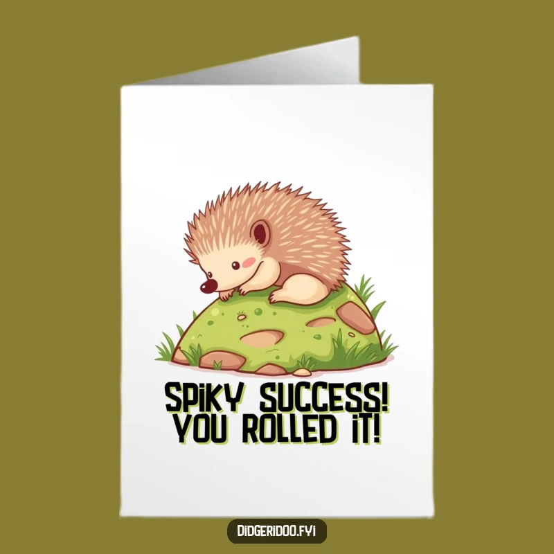 Free Printable Funny Echidna Congrats Card - Playful Rolling Downloadable!