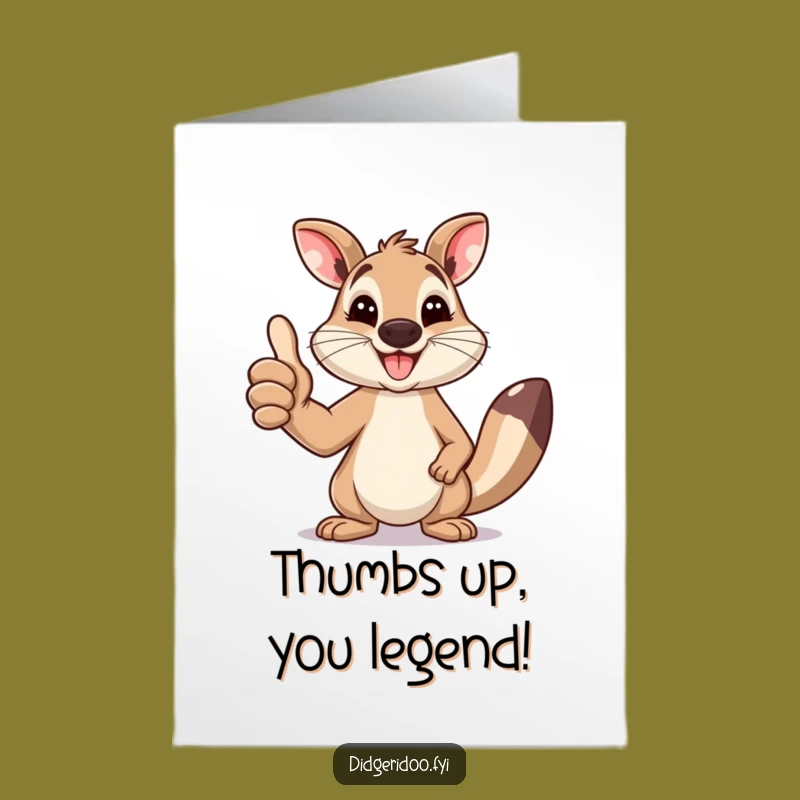 Free Printable Wallaby Congrats Card: Thumbs Up Downloadable Gift for Success!
