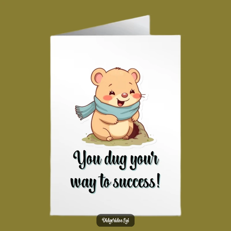 Free Printable Wombat Congrats Card: Cozy Scarf Animal Downloadable Gift