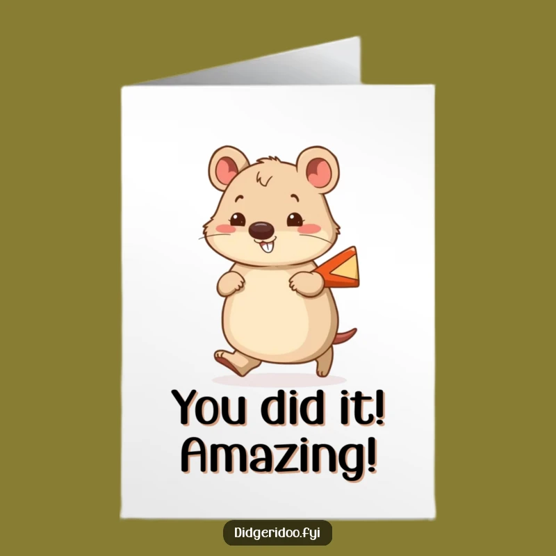 Free Printable Wombat Congrats Card - Happy Waddle Success Downloadable Gift