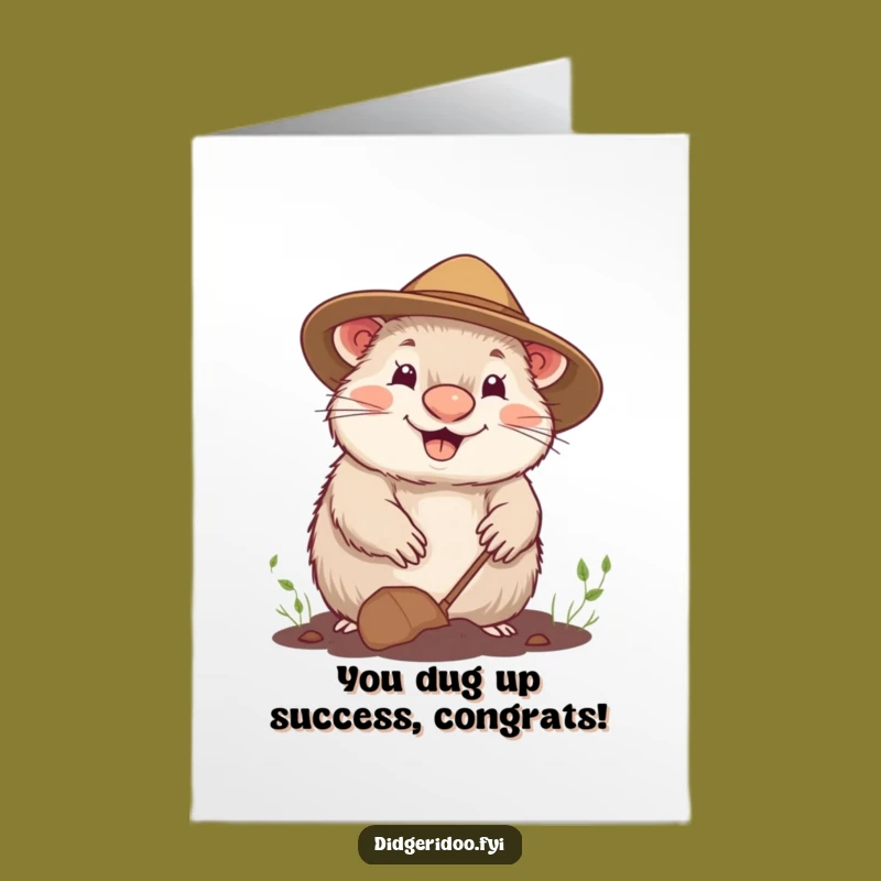 Free Printable Congrats Card: Happy Wombat's Success, Humorous Print at Home